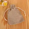 Bolsa de Linho com Cordão em Estoque Halloween Corda de Algodão Bolsa de Linho para Guardar Joias Doces Brinquedos Pequena Bolsa de Linho