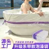 Bolsa de Baño Desechable con Cordones Bolsa de Baño de Barril de Madera Bolsa de Baño de Plástico Bolsa de Hidroterapia para Salón de Belleza Cubierta para Baño