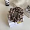 Diadema de cola de caballo para estudiantes con aro para el pelo de cuadros escoceses elegante y estándar, banda de cuero popular en Internet