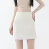 Falda midi de lunares para mujer, nueva colección primavera/verano 2026, de cintura alta, perfecta para figuras petite, falda de encaje con línea A moderna y elegante, falda corta