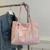Bolso de Hombro Casual de Moda Estilo Mori 2024 Nuevo Bolso de Lona Estilo Nacional Rayas de Colores Bolso Tote Grande de Capacidad para Viajes