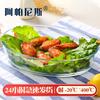 Plato hondo de cristal Apanis borosilicato resistente al calor plato para pescado plato para frutas plato ovalado para hornear apto para horno microondas
