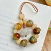 Pulsera de flor de bodhi Myrica rubra flotante para mujer, cordón para teléfono móvil de garra de gato, cadena para teléfono móvil de pareja, colgante de coche exquisito, cuentas de Buda, texto, juego
