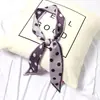 Bufanda de seda para mujer primavera y otoño estilo coreano Corea del Sur bufanda con cinturón de cinta puntiaguda de longitud media banda para el pelo de verano bufanda de moda