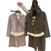 Ropa para niños al por mayor traje de niña primavera y otoño 25 nuevo para niños coreano sudadera con capucha falso dos piezas más traje de pantalones de pierna ancha