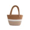 Bolsa de almacenamiento tejida con cuerda de algodón, bolso de mano a rayas con aire fresco, bolsa tejida, cesta de almacenamiento para picnic de vacaciones