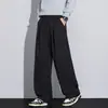 Calça Casual Casual Reta Solta Texturizada Listrada Semi-Elástica Lavada Estilo Old Money Nova para Outono/Inverno 2026 Mistura TR