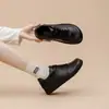 Zapatillas Planas de Cuero Genuino para Mujer en Stock, Casual Versátil Cómodas Moda Estudiante Zapatos Blancos de Suela Gruesa para Mujer