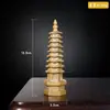 Torre Wenchang Sándalo Verde Natural Talla en Madera Maciza Adornos de Torre de Madera Maciza Pieza Portátil Taoísta Creativa Tablero de Juego Artesanía de Juego