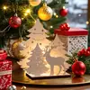 MZ1324-1330 Árbol de Navidad de Madera Transfronterizo Adorno de Mesa Iluminado Decoración para Fiesta Navideña