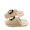 Pantufas de Algodão Fofas de Desenho Animado de Pinguim para Mulheres, Novas Pantufas Peludas Versáteis Confortáveis para Outono e Inverno 2026