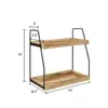 Estante de Almacenamiento de Encimera de Baño de Dos Niveles Transfronterizo Estante de Almacenamiento de Especias de Cocina Combinación de Hierro y Madera Estante Organizador de Baño