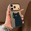 Diseño de Ojos de Gatito Adecuado para iPhone 17 Pro Max 16 Plus Color Plata 15 Funda para Teléfono 14 13 Apple 12 Personalizado