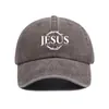 Boné de Baseball Estampado Americano Jesus Papai Lazer ao Ar Livre Proteção Solar Transfronteiriço Lavado Retro Tendência Boné com Aba