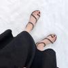Sandálias Romanas Planas da Moda Feminina 2020 Novo Estilo Pedraria Fada Ins Verão Estudante Tendência Chinelo de Dedo Celebridade da Internet