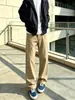 Jeans Khaki Micro-bota para Hombre, Primavera/Otoño, Estilo Americano, Holgados, Retro, Caída Suelta, Casual, Deportivos, Pierna Recta, Pantalones Largos