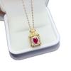 Venta al por mayor de fábrica Popular Collar de Rubí Natural Plata S925 Incrustado Piedra Principal 4*6 Joyería de Lujo Venta Directa de Fábrica