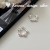 Aretes Nicho Elegantes Estilo Ins de Corea del Sur S925 Puro Costura Ovalada Aretes Gone Glosy Simples Estilo de Mujer de Alta Gama