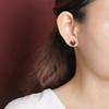 Un Ciervo Plata Plata de Ley S925 Chapado en Oro Color Púrpura Sangre Hoja de Bambú Dividida Textura Rugosa Asegúrate Pendientes Simples de Moda Pequeños Frescos Pendientes Pendientes