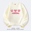 Moletom Feminino Manhagu/Manhagu Estilo Primavera e Outono com Estampa de Coração Top Feminino Nova Moda Outono Manga Longa