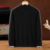 Suéter grueso de cuello medio para hombre de 470 g, nueva colección otoño/invierno 2026, casual de negocios, color liso, tejido cálido