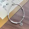 Pulsera de Bendición de Perla Plateada Rota para Mujeres, Lujo de Nicho Accesible, Joyería de Mano de Diseño Exquisito, Elegante Retro, Pulsera Versátil