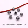 Accesorios para Joyería de Aleación DIY Cuentas de Bola Hueca de Plata Tibetana Cuentas Espaciadoras de Agujero Grande Cuentas Decorativas Cuentas de Linterna Cuentas de Calabaza