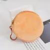 1 Peça Porta-Moedas Moda Pelúcia Macia Redondo Porta-Moedas Portátil Pequeno para Troco Carteira Fofa com Zíper e Mosquetão