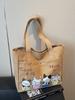 Comercio Exterior Lindo Bolso de Lona de Gran Capacidad Bolso de Hombro Nuevo de Primavera y Verano 2025 Bolso Tote Informal para Clase/Trabajo