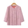 Ropa de Primavera para Madres de Mediana Edad y Mayores, Camisas Nuevas de Estilo Chino de Talla Grande para Mujeres, Señoras Mayores y Abuelas, Tops Delgados de Primavera