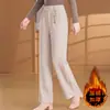 Pantalones Rectos de Terciopelo Grueso para Mujer de Mediana Edad 2026 Nuevo Estilo Supermercado Gama Alta Madre Terciopelo Grueso Cintura Alta Elástica Pantalones Largos Mujer