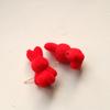 Pequeño libro rojo con dibujos animados tridimensionales flocado oso conejo diy accesorios acrílicos pendientes pinza para el cabello material al por mayor