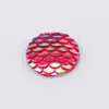 Adesivo redondo de escama de peixe de 18 mm, fundo plano, broca de resina, acessórios de diamante com revestimento de cor AB