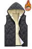Colete Masculino de Lã de Cordeiro Outono e Inverno Fleece Espessado com Capuz Tamanho Grande Casual Quente Sem Mangas Transfronteiriço