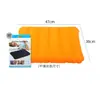 Almohada inflable de PVC con flocado, cómoda para viajes, camping, trenes, aviones, cintura y espalda, de cuero.