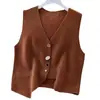 Colete Tricotado Estilo Retrô Empilhado Estilo Ocidental Estilo Coreano Senso de Design Cinco Estrelas Irregular Colete Cardigã Decote V Suéter Colete