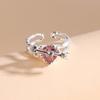 Productos nuevos transfronterizos anillo geométrico de aleación europeo y americano amor circonita anillo de una flecha a través del corazón joyería fabricantes femeninos en venta