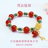 Pulsera de Jade Natural Grado A de Guan Yu con Cuentas Azules de Abaco y Vainas de Loto Joyería Venta al por Mayor en Vivo S5052703