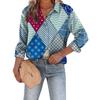 2025 Amazon Moda Camisas Europeias e Americanas Primavera e Outono Transfronteiriço Solto Estampado Digital Xadrez Cardigan Camisas Femininas
