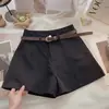 Shorts Casuais Feminino 2026 Primavera/Verão Novo Estilo Coreano ins Estilo Hong Kong Retrô Simples Roupa Externa Cintura Alta Linha A Calça de Perna Larga
