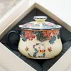 Taza de Té de Cerámica Blanca Roca Mineral de Fábrica Mariposa Amor Flor Gato Lindo Taza de Té Café Taza Taza con Tapa Taza de Café