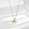 Estilo coreano nicho luz de luxo ouro feijão cauda de peixe titânio colar de aço requintado para mulheres requintado colar de todos os jogos Cyber Celebrity Elegant Light Luxury Necklace