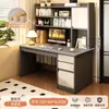 Escritorio Estantería Integrada Mesa de Estudio Escritorio para Oficina en Casa Dormitorio Apartamento Pequeño Simple Mesa de Computadora con Gabinete Escritorio de Escritura