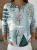 Sudadera de Punto con Cuello en V, Botones y Mangas Largas, Estilo Nuevo Transfronterizo, Otoño e Invierno, Suéter con Estampado de Moda Personalizado para Mujer