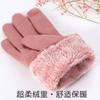 Luvas Quentes para Mulheres no Inverno N915 Luvas de Camurça com Acabamento em Pelo para Ciclismo ao Ar Livre, Compatíveis com Tela de Toque, Forradas com Lã e Espessadas, Atacado do Fabricante