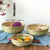 Cesta de bambu cesta de bambu com base cesta de frutas domésticas prato de frutas produtos de bambu artesanais cesta de pão cozido no vapor cesta de sobremesa cesta de bambu