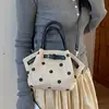 Bolsa feminina de camurça 2026 nova verão vintage Maillard bolinhas cesta bolsa de mão bolsa de ombro transversal