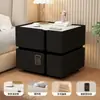 Mesita de noche inteligente de madera maciza suspendida, dormitorio simple y moderno con cerradura, sin necesidad de instalación, almacenamiento, mueble de noche de pie para el hogar