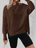 Ropa Femenina Transfronteriza Europea y Americana Amazon Otoño/Invierno Nueva Sudadera con Capucha Casual Holgada Versátil de Cuello Redondo y Manga Larga con Abertura