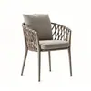 Mesa e Cadeiras de Rattan Trançado para Exterior Pátio Ar Livre Moderno Simples Varanda de Vila Varanda Cadeira de Rattan Trançado para Exterior Cadeira de Rattan para Jardim